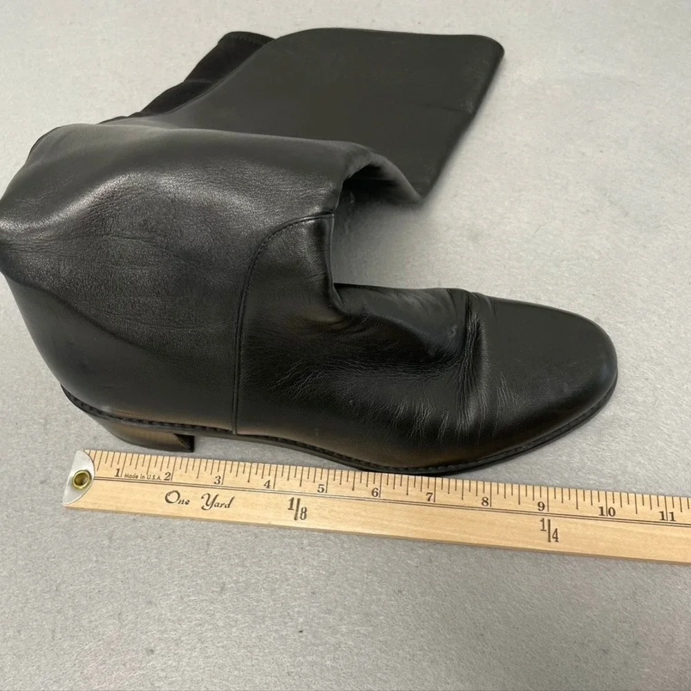 Stuart Weitzman Knee High Boots Women‎ 8 Black Leather Block Heel Western